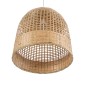 GloboStar® BORA-BORA 01735 Boho Κρεμαστό Φωτιστικό Καμπάνα Μονόφωτο 1 x E27 IP20 Μπεζ Ξύλο - Μ42 x Π42 x Y44cm
