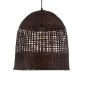 GloboStar® BORA-BORA 01736 Boho Κρεμαστό Φωτιστικό Καμπάνα Μονόφωτο 1 x E27 IP20 Καφέ Ξύλο - Μ42 x Π42 x Y44cm