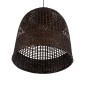 GloboStar® BORA-BORA 01736 Boho Κρεμαστό Φωτιστικό Καμπάνα Μονόφωτο 1 x E27 IP20 Καφέ Ξύλο - Μ42 x Π42 x Y44cm