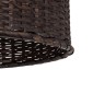 GloboStar® BORA-BORA 01736 Boho Κρεμαστό Φωτιστικό Καμπάνα Μονόφωτο 1 x E27 IP20 Καφέ Ξύλο - Μ42 x Π42 x Y44cm