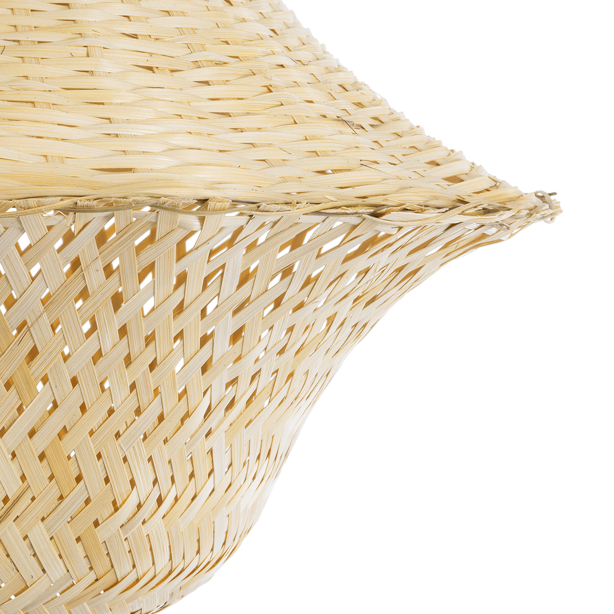 GloboStar® JUNIPER 01737 Boho Κρεμαστό Φωτιστικό Πλέγμα Μονόφωτο 1 x E27 IP20 Μπεζ Ξύλο - Μ45 x Π45 x Υ40cm