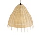 GloboStar® AQUATIC 01742 Boho Κρεμαστό Φωτιστικό Καμπάνα Μονόφωτο 1 x E27 IP20 Μπεζ Ξύλο - Μ40 x Π40 x Υ36cm