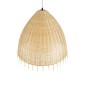 GloboStar® AQUATIC 01743 Boho Κρεμαστό Φωτιστικό Καμπάνα Μονόφωτο 1 x E27 IP20 Μπεζ Ξύλο - Μ60 x Π60 x Υ60cm