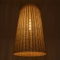GloboStar® FAROL 01746 Boho Κρεμαστό Φωτιστικό Καμπάνα Μονόφωτο 1 x E27 IP20 Μπεζ Ξύλο - Μ60 x Π60 x Y100cm