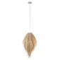 GloboStar® ARCHIPELAGO 01747 Boho Κρεμαστό Φωτιστικό Πλέγμα Μονόφωτο 1 x E27 IP20 Μπεζ Ξύλο - Μ30 x Π30 x Υ63cm