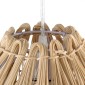 GloboStar® ARCHIPELAGO 01747 Boho Κρεμαστό Φωτιστικό Πλέγμα Μονόφωτο 1 x E27 IP20 Μπεζ Ξύλο - Μ30 x Π30 x Υ63cm