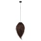 GloboStar® ARCHIPELAGO 01748 Boho Κρεμαστό Φωτιστικό Πλέγμα Μονόφωτο 1 x E27 IP20 Καφέ Ξύλο - Μ30 x Π30 x Υ63cm