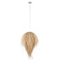 GloboStar® ARCHIPELAGO 01749 Boho Κρεμαστό Φωτιστικό Πλέγμα Μονόφωτο 1 x E27 IP20 Μπεζ Ξύλο - Μ40 x Π40 x Υ63cm