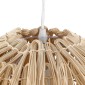 GloboStar® ARCHIPELAGO 01749 Boho Κρεμαστό Φωτιστικό Πλέγμα Μονόφωτο 1 x E27 IP20 Μπεζ Ξύλο - Μ40 x Π40 x Υ63cm
