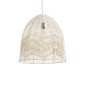 GloboStar® ALOHA 01751 Boho Κρεμαστό Φωτιστικό Καμπάνα Μονόφωτο 1 x E27 IP20 Μπεζ Σχοινί - Μ45 x Π45 x Y48cm