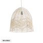 GloboStar® ALOHA 01751 Boho Κρεμαστό Φωτιστικό Καμπάνα Μονόφωτο 1 x E27 IP20 Μπεζ Σχοινί - Μ45 x Π45 x Y48cm