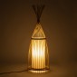 GloboStar® AZORES 01753 Boho Επιδαπέδιο Φωτιστικό Μονόφωτο 1 x E27 IP20 Μπεζ Ξύλο - Μ30 x Π30 x Υ90cm