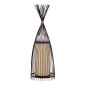 GloboStar® AZORES 01754 Boho Επιδαπέδιο Φωτιστικό Μονόφωτο 1 x E27 IP20 Καφέ & Μπεζ Ξύλο - Μ30 x Π30 x Υ90cm