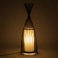 GloboStar® AZORES 01754 Boho Επιδαπέδιο Φωτιστικό Μονόφωτο 1 x E27 IP20 Καφέ & Μπεζ Ξύλο - Μ30 x Π30 x Υ90cm