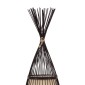 GloboStar® AZORES 01754 Boho Επιδαπέδιο Φωτιστικό Μονόφωτο 1 x E27 IP20 Καφέ & Μπεζ Ξύλο - Μ30 x Π30 x Υ90cm
