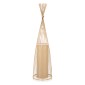 GloboStar® AZORES 01755 Boho Επιδαπέδιο Φωτιστικό Μονόφωτο 1 x E27 IP20 Μπεζ Ξύλο - Μ40 x Π40 x Υ150cm