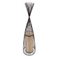 GloboStar® AZORES 01756 Boho Επιδαπέδιο Φωτιστικό Μονόφωτο 1 x E27 IP20 Καφέ & Μπεζ Ξύλο - Μ40 x Π40 x Υ150cm
