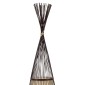 GloboStar® AZORES 01756 Boho Επιδαπέδιο Φωτιστικό Μονόφωτο 1 x E27 IP20 Καφέ & Μπεζ Ξύλο - Μ40 x Π40 x Υ150cm