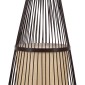 GloboStar® AZORES 01756 Boho Επιδαπέδιο Φωτιστικό Μονόφωτο 1 x E27 IP20 Καφέ & Μπεζ Ξύλο - Μ40 x Π40 x Υ150cm