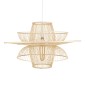 GloboStar® BALI 01758 Boho Κρεμαστό Φωτιστικό Πλέγμα Μονόφωτο 1 x E27 IP20 Μπεζ Ξύλο - Μ100 x Π100 x Υ60cm