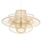 GloboStar® BALI 01758 Boho Κρεμαστό Φωτιστικό Πλέγμα Μονόφωτο 1 x E27 IP20 Μπεζ Ξύλο - Μ100 x Π100 x Υ60cm