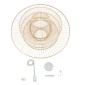 GloboStar® BALI 01758 Boho Κρεμαστό Φωτιστικό Πλέγμα Μονόφωτο 1 x E27 IP20 Μπεζ Ξύλο - Μ100 x Π100 x Υ60cm
