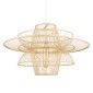 GloboStar® BALI 01758 Boho Κρεμαστό Φωτιστικό Πλέγμα Μονόφωτο 1 x E27 IP20 Μπεζ Ξύλο - Μ100 x Π100 x Υ60cm