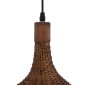 GloboStar® CUBA 01770 Boho Κρεμαστό Φωτιστικό Ανάρτηση Μονόφωτο 1 x E27 IP20 Καφέ Ξύλο - Μ100 x Π100 x Y55cm