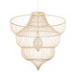 GloboStar® HIBISCUS 01781 Boho Κρεμαστό Φωτιστικό Πλέγμα Μονόφωτο 1 x E27 IP20 Μπεζ Ξύλο - Μ100 x Π100 x Υ100cm