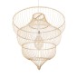 GloboStar® HIBISCUS 01781 Boho Κρεμαστό Φωτιστικό Πλέγμα Μονόφωτο 1 x E27 IP20 Μπεζ Ξύλο - Μ100 x Π100 x Υ100cm