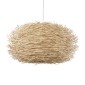 GloboStar® MINORCA 01786 Boho Κρεμαστό Φωτιστικό Πλέγμα Μονόφωτο 1 x E27 IP20 Μπεζ Ξύλο - Μ100 x Π100 x Υ45cm