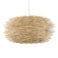 GloboStar® MINORCA 01786 Boho Κρεμαστό Φωτιστικό Πλέγμα Μονόφωτο 1 x E27 IP20 Μπεζ Ξύλο - Μ100 x Π100 x Υ45cm