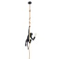 GloboStar® APES 01801 Μοντέρνο Κρεμαστό Φωτιστικό Φιγούρα Μονόφωτο 1 x E27 IP20 Μαύρο Πλαστικό με Μπεζ Σχοινί - Μ26 x Π28 x Υ69cm