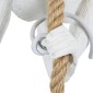 GloboStar® APES 01802 Μοντέρνο Κρεμαστό Φωτιστικό Φιγούρα Μονόφωτο 1 x E27 IP20 Λευκό Πλαστικό με Μπεζ Σχοινί - Μ26 x Π28 x Υ69cm
