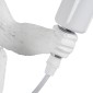GloboStar® APES 01802 Μοντέρνο Κρεμαστό Φωτιστικό Φιγούρα Μονόφωτο 1 x E27 IP20 Λευκό Πλαστικό με Μπεζ Σχοινί - Μ26 x Π28 x Υ69cm