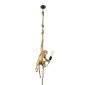 GloboStar® APES 01803 Μοντέρνο Κρεμαστό Φωτιστικό Φιγούρα Μονόφωτο 1 x E27 IP20 Χρυσό Πλαστικό με Μπεζ Σχοινί - Μ26 x Π28 x Υ69cm