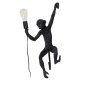 GloboStar® APES 01804 Μοντέρνο Επιτοίχιο Φωτιστικό Απλίκα Μονόφωτο 1 x E27 IP20 Μαύρο Πλαστικό - Μ34 x Π31 x Υ61cm