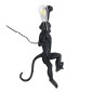 GloboStar® APES 01804 Μοντέρνο Επιτοίχιο Φωτιστικό Απλίκα Μονόφωτο 1 x E27 IP20 Μαύρο Πλαστικό - Μ34 x Π31 x Υ61cm