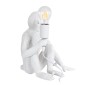 GloboStar® APES 01808 Μοντέρνο Φωτιστικό Πορτατίφ Λαμπατέρ Μονόφωτο 1 x E27 Λευκό Φιγούρα L30 x W27 x H30cm