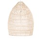 GloboStar® MALIBU 01810 Boho Κρεμαστό Φωτιστικό Καμπάνα Μονόφωτο 1 x E27 IP20 Μπεζ Ξύλο - Μ57 x Π57 x Υ75cm