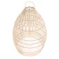 GloboStar® MALIBU 01810 Boho Κρεμαστό Φωτιστικό Καμπάνα Μονόφωτο 1 x E27 IP20 Μπεζ Ξύλο - Μ57 x Π57 x Υ75cm