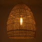 GloboStar® MALIBU 01811 Boho Κρεμαστό Φωτιστικό Καμπάνα Μονόφωτο 1 x E27 IP20 Μπεζ Ξύλο - Μ76 x Π76 x Υ100cm