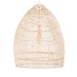 GloboStar® MALIBU 01811 Boho Κρεμαστό Φωτιστικό Καμπάνα Μονόφωτο 1 x E27 IP20 Μπεζ Ξύλο - Μ76 x Π76 x Υ100cm