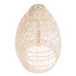 GloboStar® MALIBU 01811 Boho Κρεμαστό Φωτιστικό Καμπάνα Μονόφωτο 1 x E27 IP20 Μπεζ Ξύλο - Μ76 x Π76 x Υ100cm