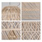 GloboStar® MALIBU 01811 Boho Κρεμαστό Φωτιστικό Καμπάνα Μονόφωτο 1 x E27 IP20 Μπεζ Ξύλο - Μ76 x Π76 x Υ100cm