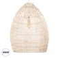 GloboStar® MALIBU 01812 Boho Κρεμαστό Φωτιστικό Καμπάνα Μονόφωτο 1 x E27 IP20 Μπεζ Ξύλο - Μ95 x Π95 x Υ125cm