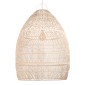 GloboStar® MALIBU 01813 Boho Κρεμαστό Φωτιστικό Καμπάνα Μονόφωτο 1 x E27 IP20 Μπεζ Ξύλο - Μ120 x Π120 x Υ156cm
