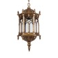 GloboStar® DARCY 01815 Vintage Κρεμαστό Φωτιστικό Ανάρτηση Μονόφωτο 1 x E27 IP20 Μπρούτζινο Μέταλλο με Διάφανο Γυαλί - Μ35 x Π35 x Υ61cm