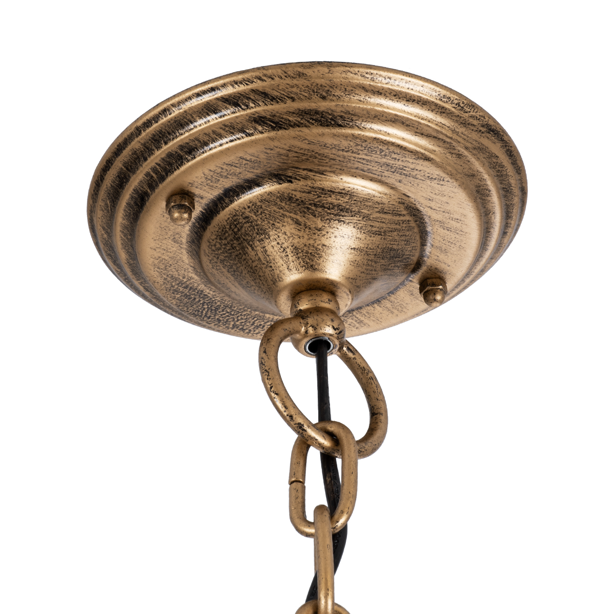 GloboStar® DARCY 01815 Vintage Κρεμαστό Φωτιστικό Ανάρτηση Μονόφωτο 1 x E27 IP20 Μπρούτζινο Μέταλλο με Διάφανο Γυαλί - Μ35 x Π35 x Υ61cm