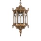GloboStar® DARCY 01815 Vintage Κρεμαστό Φωτιστικό Ανάρτηση Μονόφωτο 1 x E27 IP20 Μπρούτζινο Μέταλλο με Διάφανο Γυαλί - Μ35 x Π35 x Υ61cm